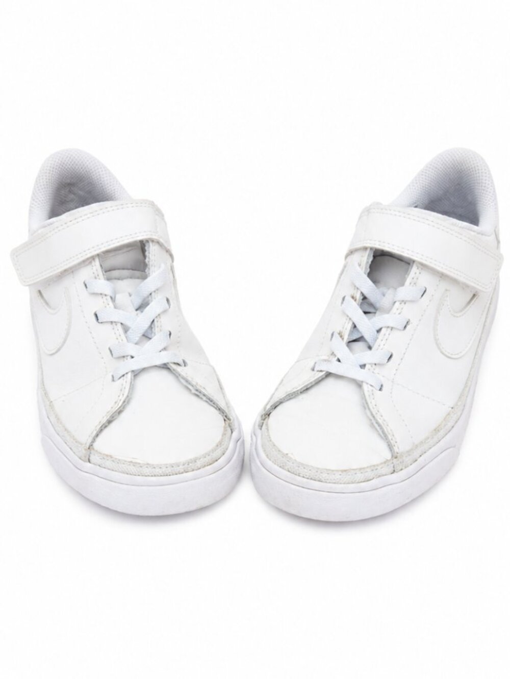 Nike Court Legacy‎ White Sneakers Youth Size 3Y Hook & Loop Lace Shoes
